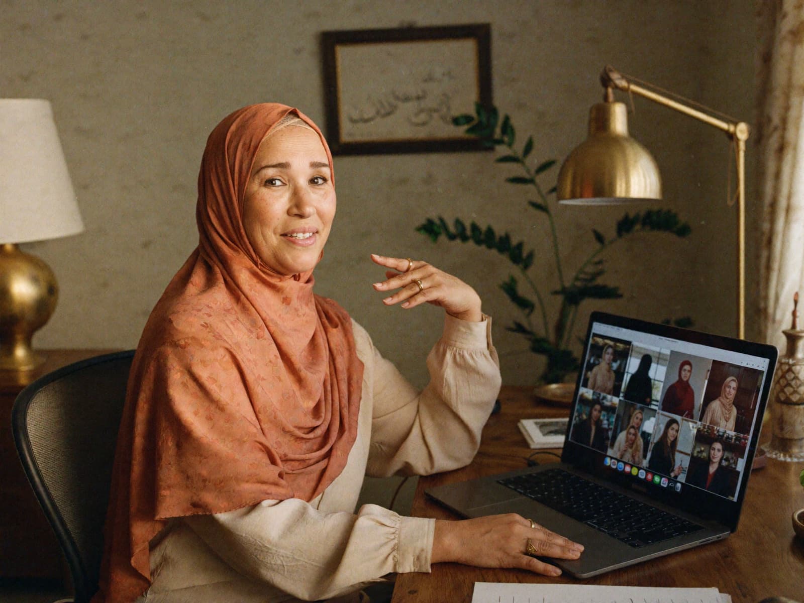 Nora Ghazoun teaching a live theorie-les via Zoom
